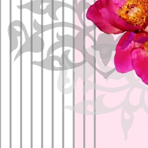 Dark Pink Peonies 040 Textile Design - Fabric Design