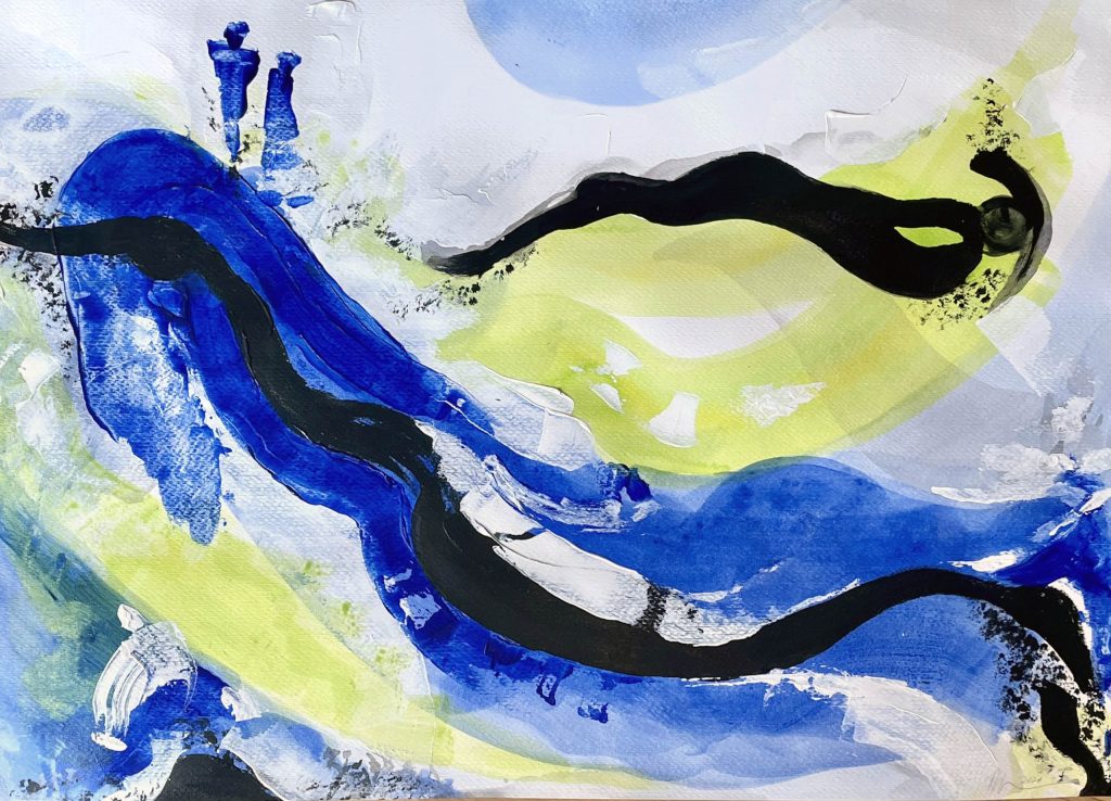 The Vacation, original acrylic painting by Dino Bernardi